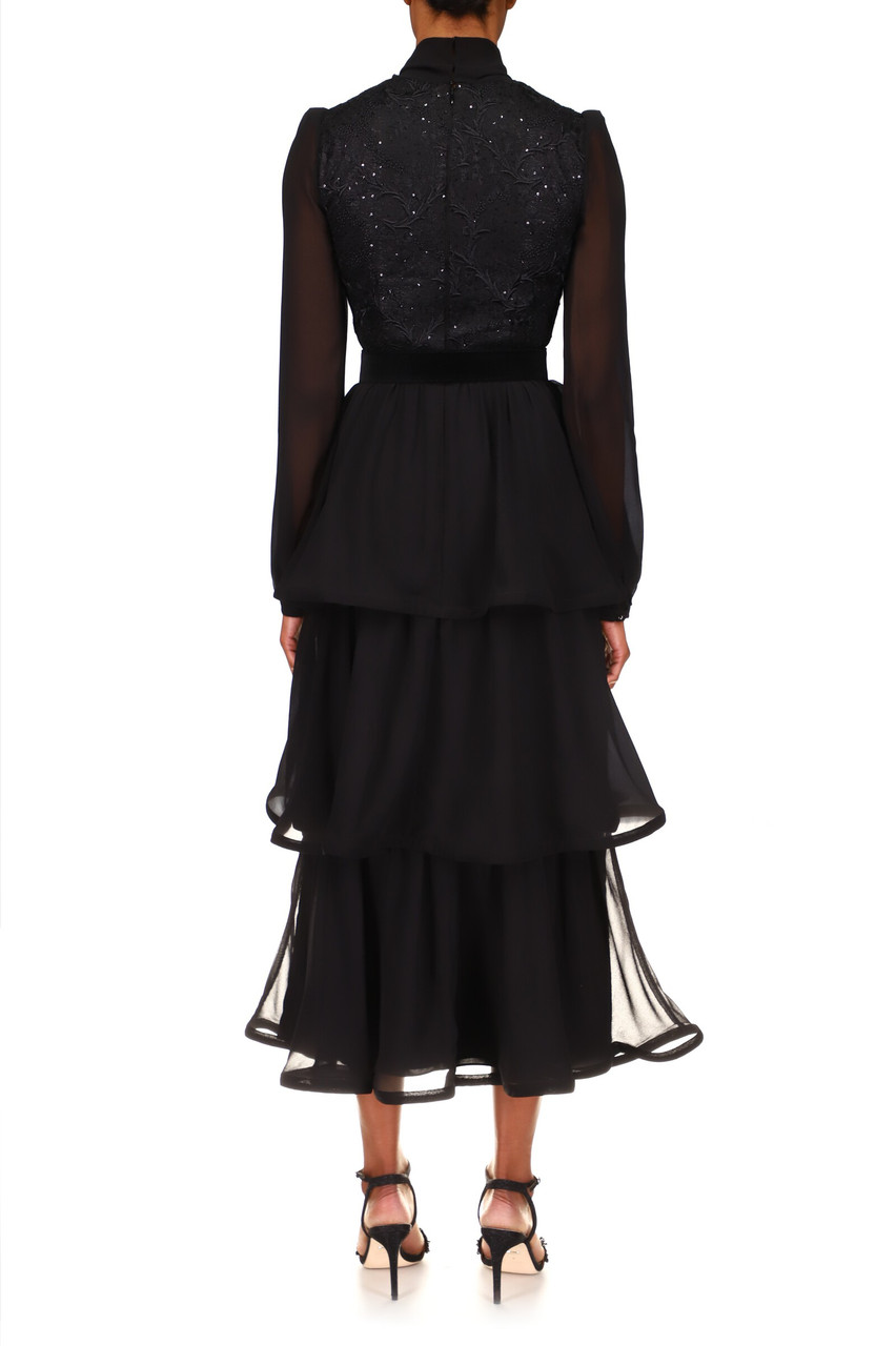 Georgette Tiered Midi Cocktail Dress by ...